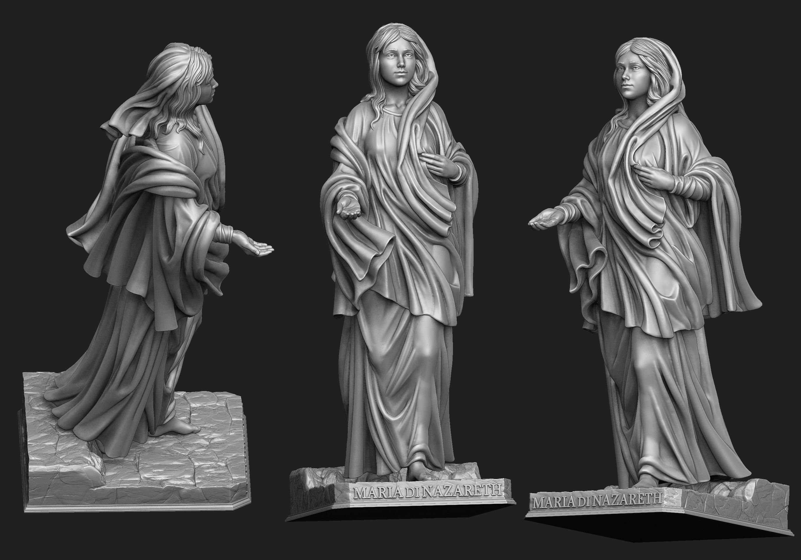 Maria Di Nazareth Statue 3D print model_5