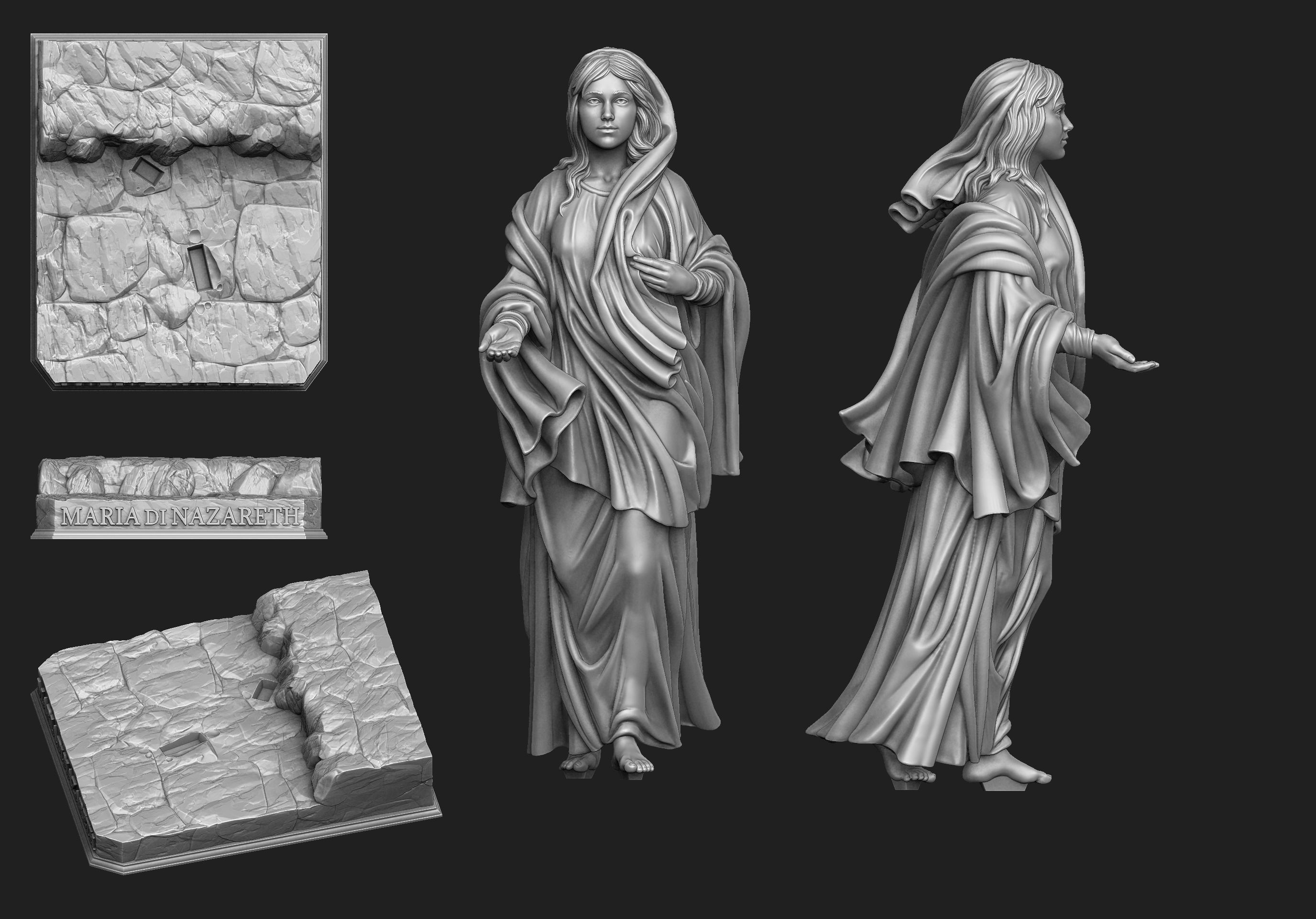 Maria Di Nazareth Statue 3D print model_2