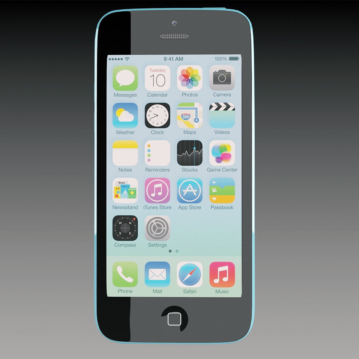 Apple iPhone 5c Blue 3D model_3