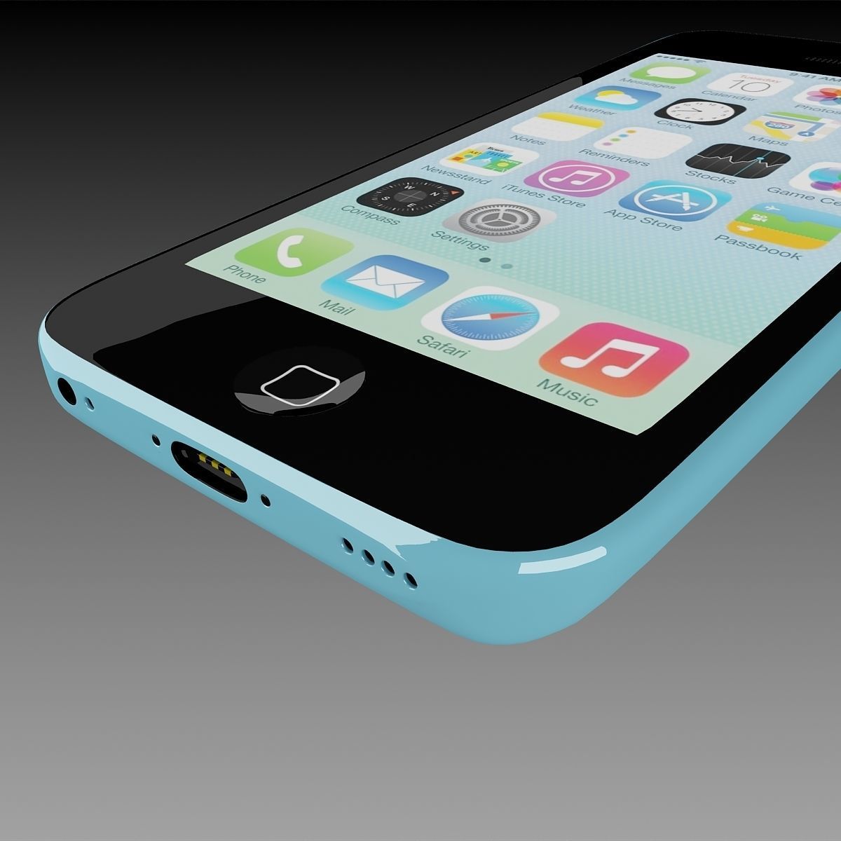 Apple iPhone 5c Blue 3D model_11