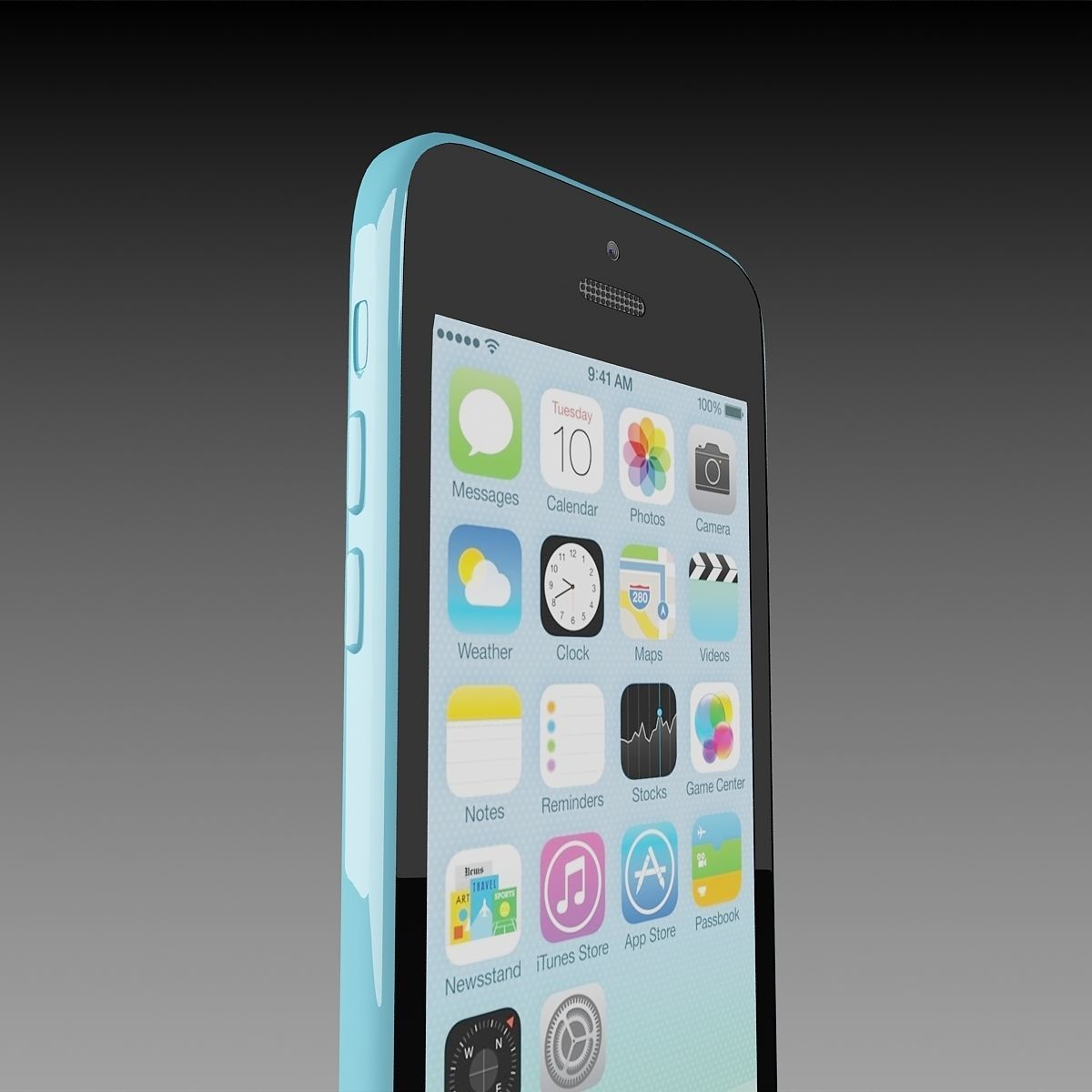 Apple iPhone 5c Blue 3D model_7