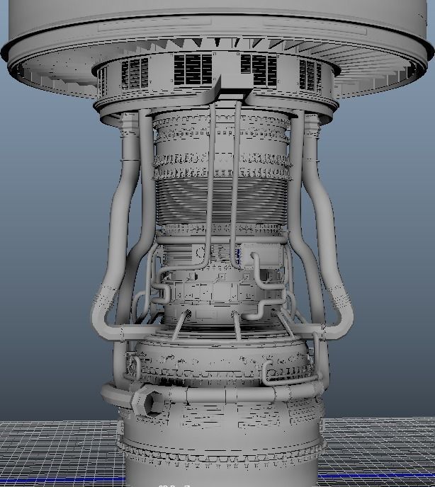 Jet Engine High Poly Model 3D model_3