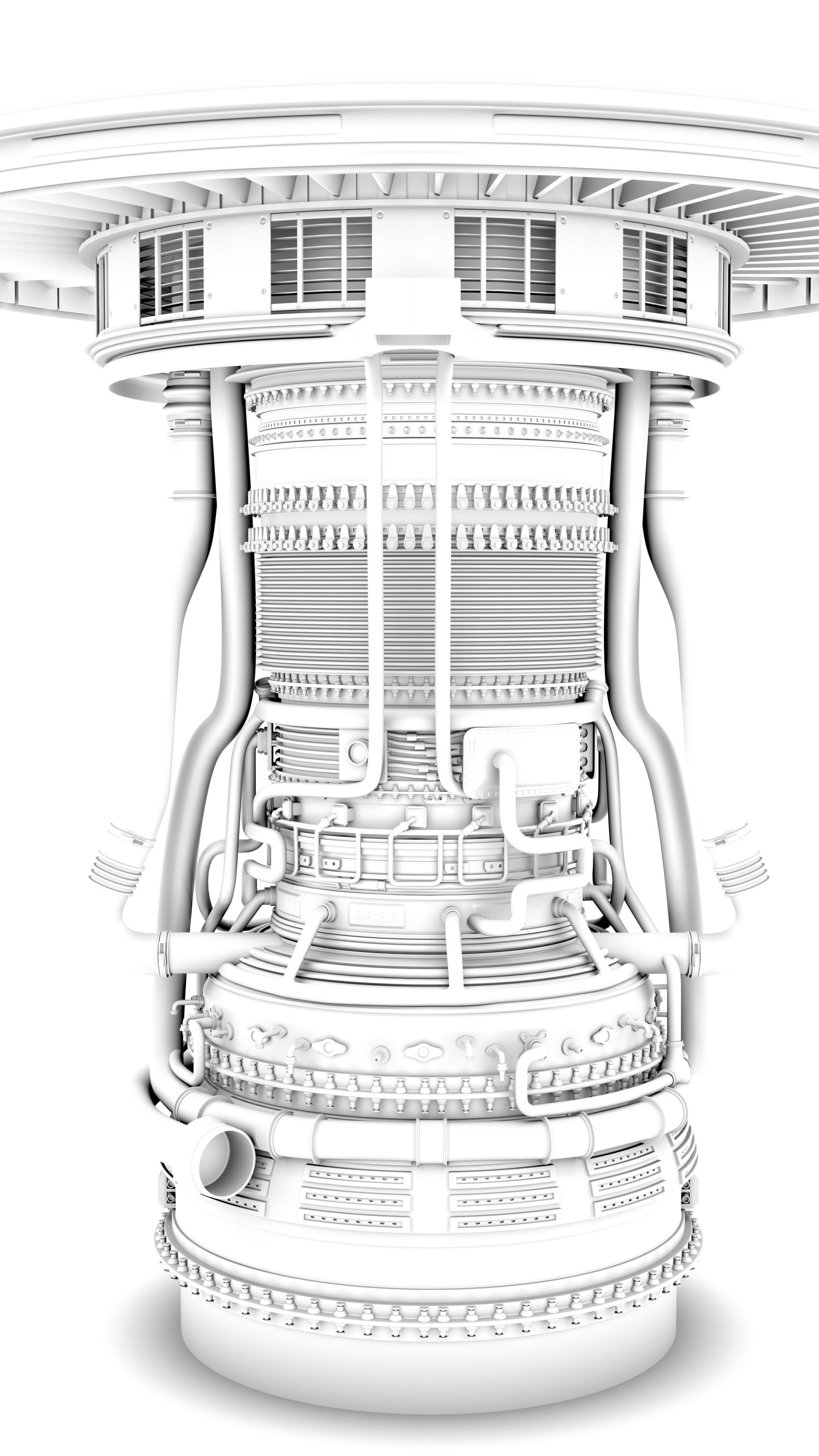Jet Engine High Poly Model 3D model_1