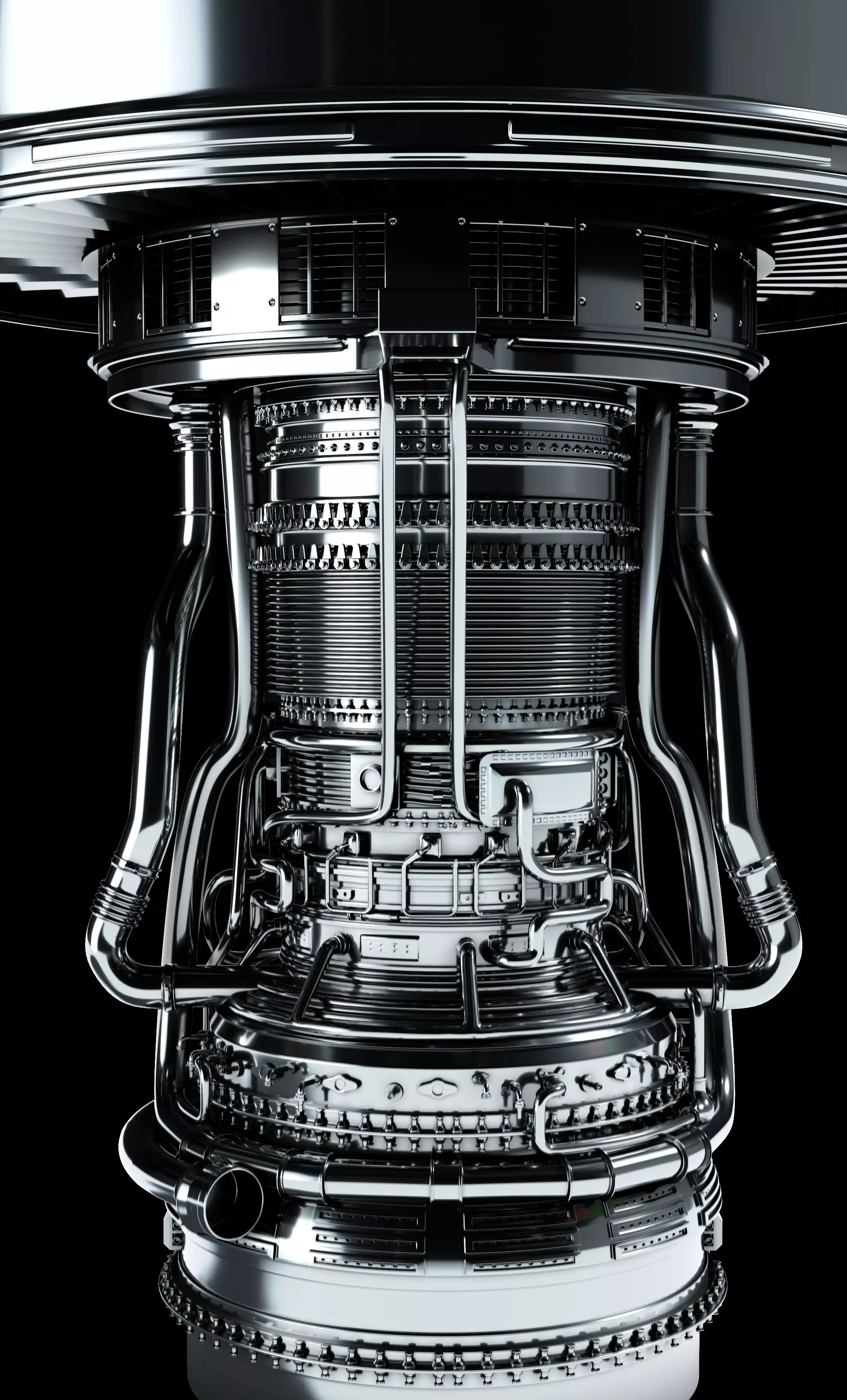 Jet Engine High Poly Model 3D model_0