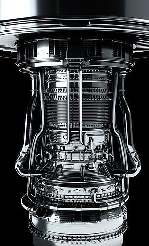 Jet Engine High Poly Model 3D model