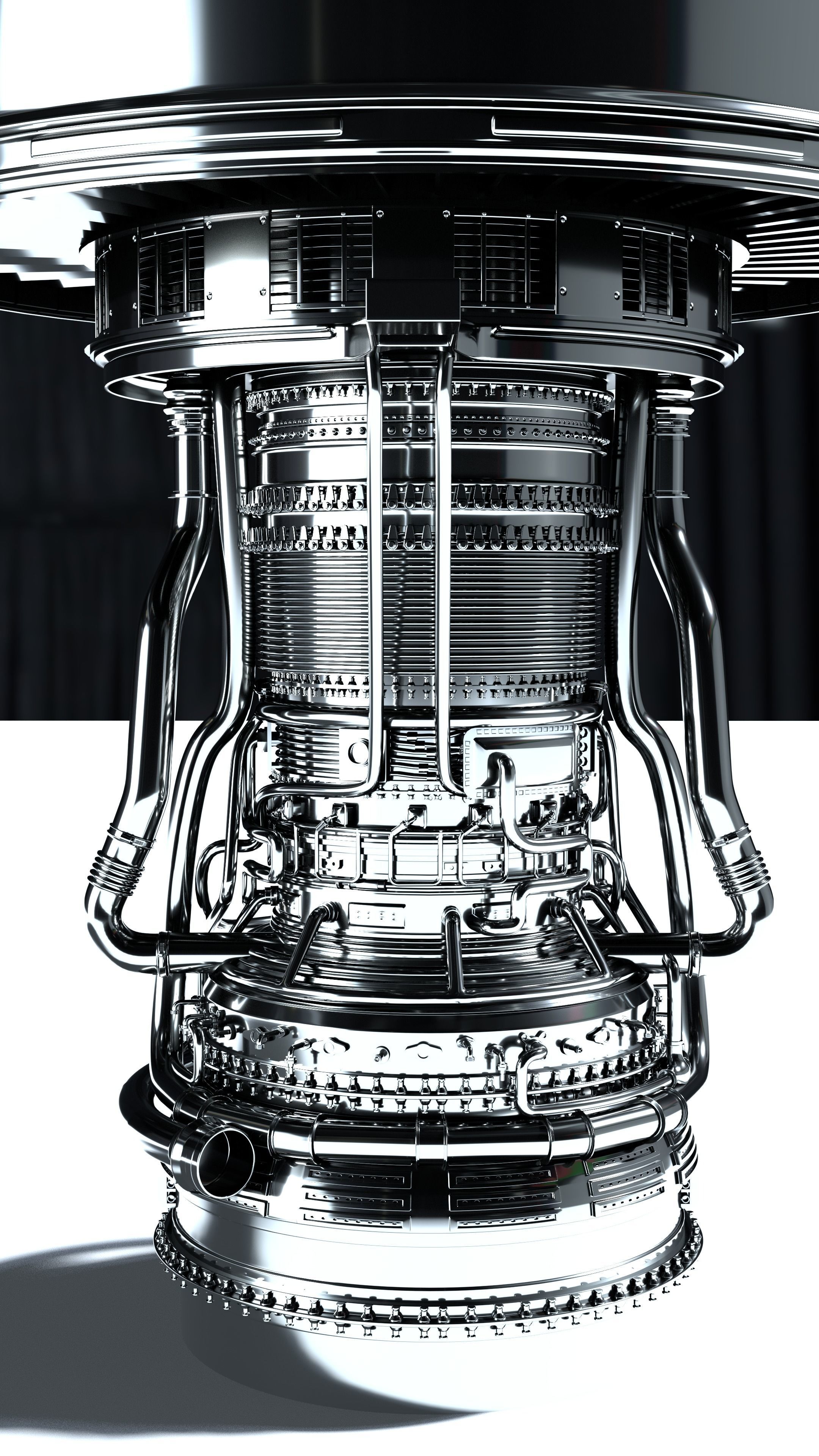 Jet Engine High Poly Model 3D model_2