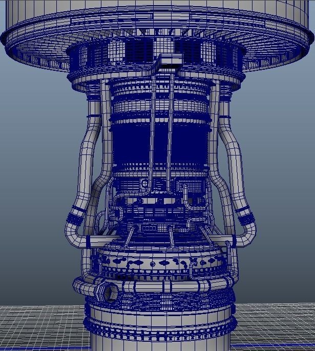 Jet Engine High Poly Model 3D model_4