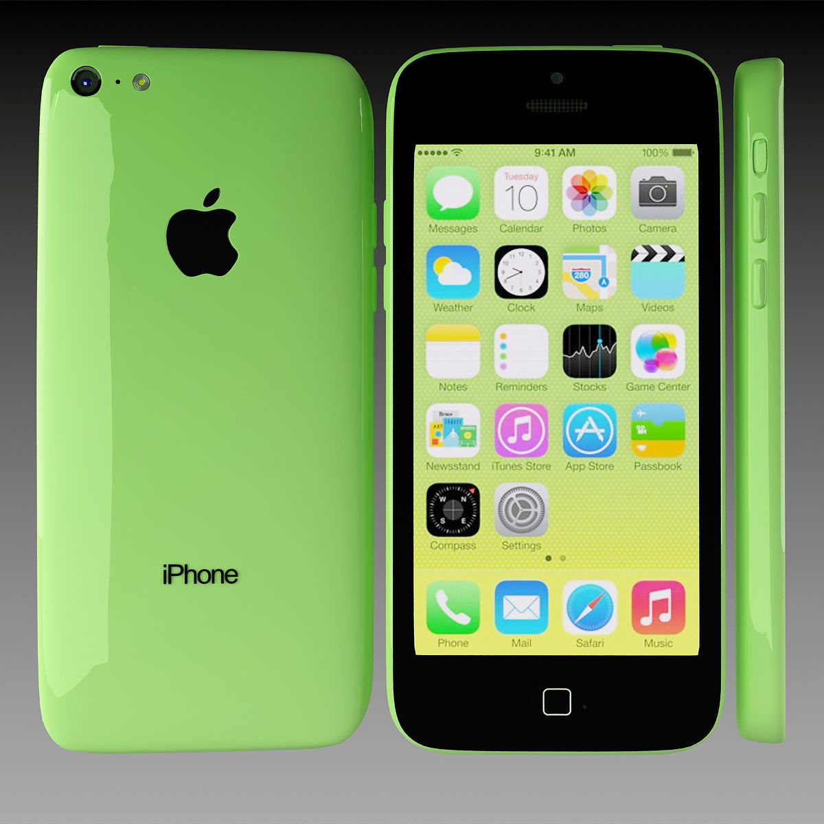 Apple iPhone 5c Green 3D model_1