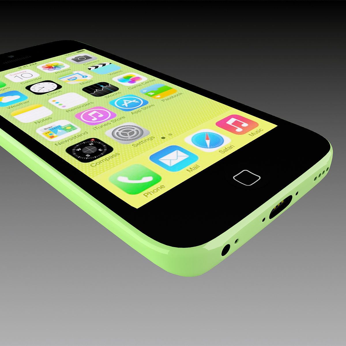 Apple iPhone 5c Green 3D model_12