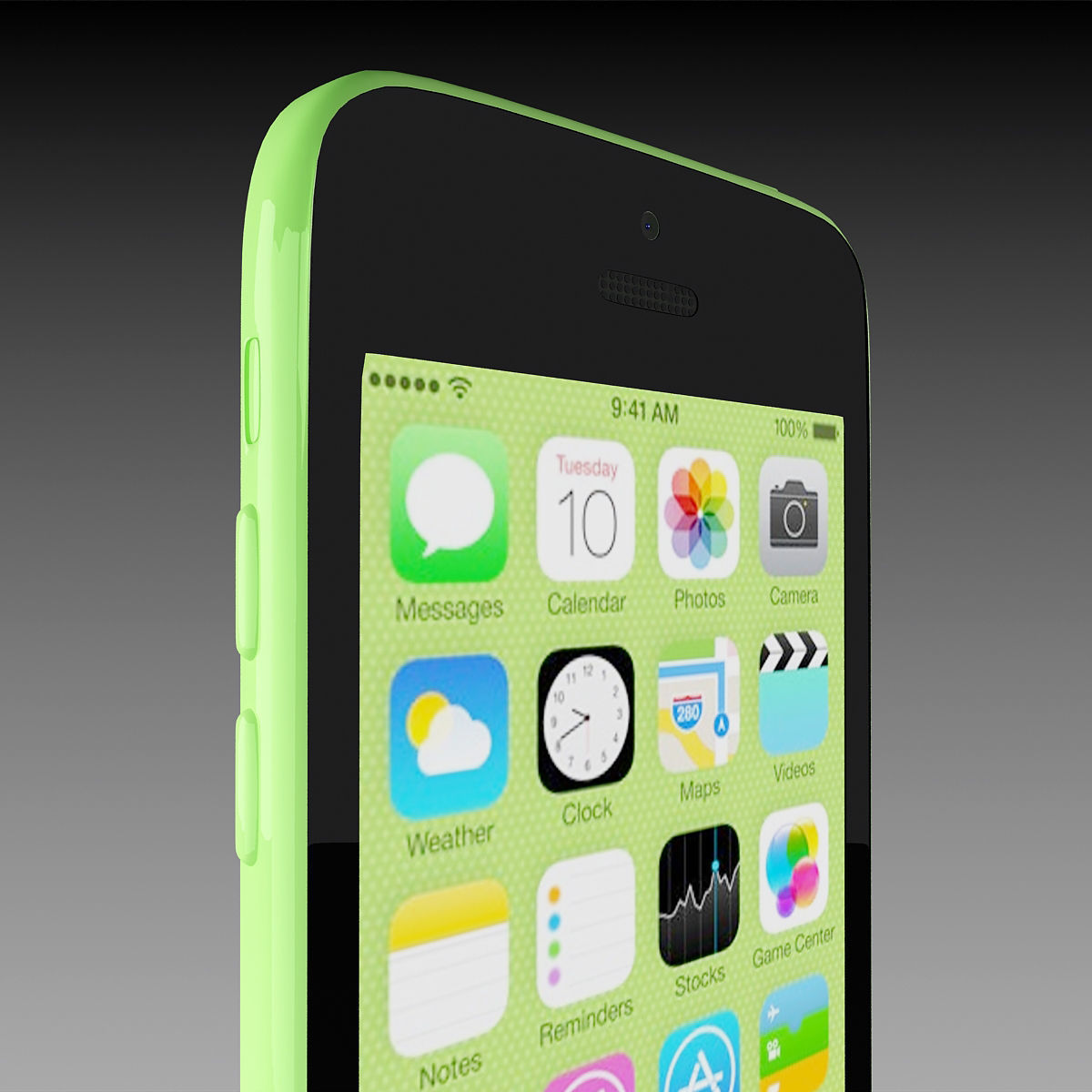 Apple iPhone 5c Green 3D model_7