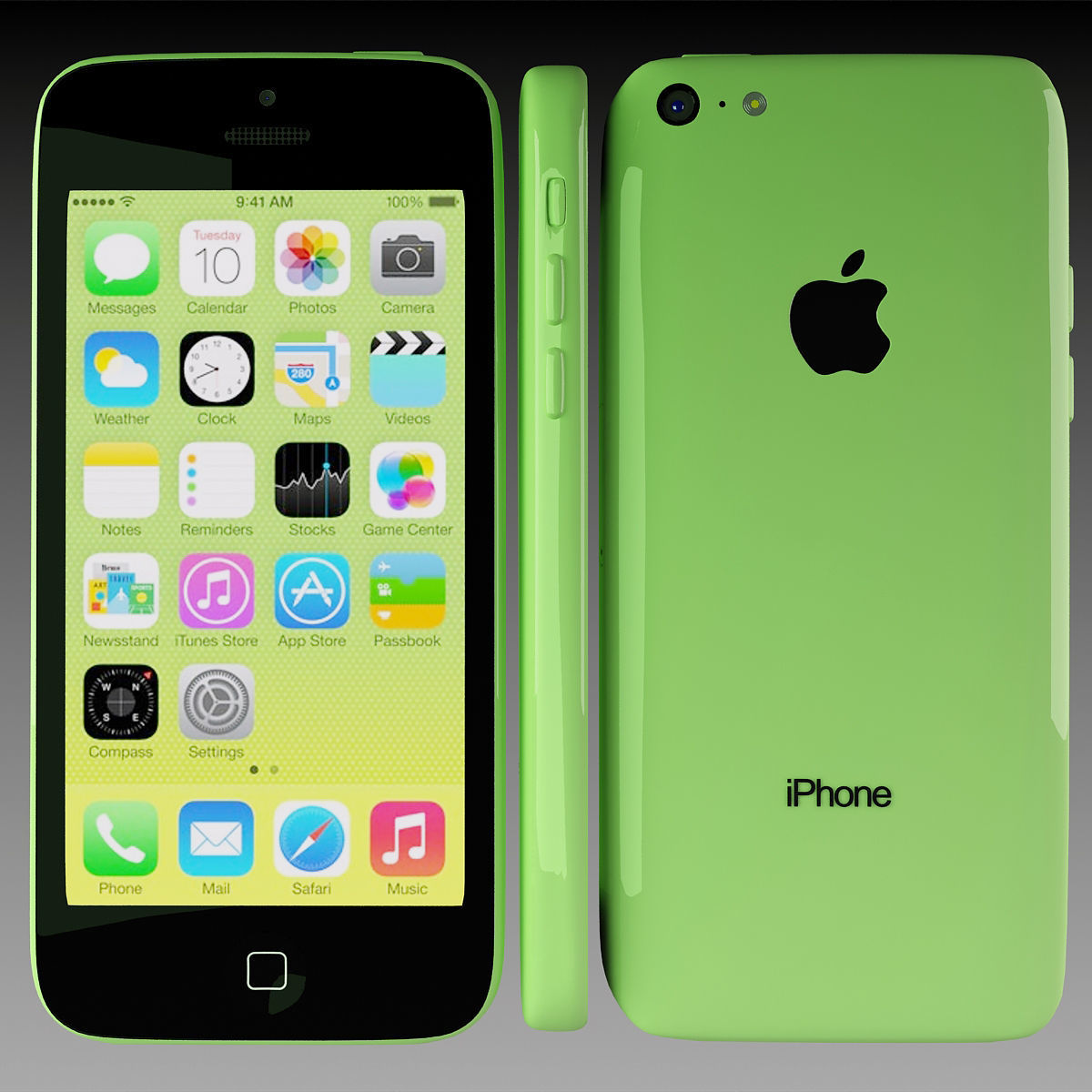 Apple iPhone 5c Green 3D model_2