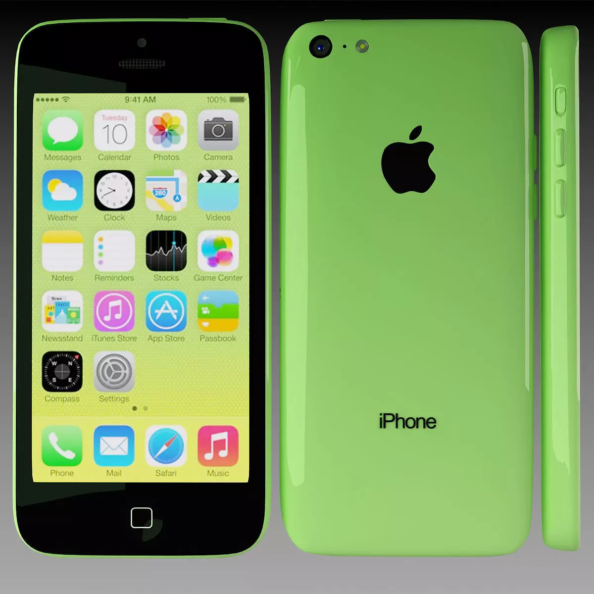 Apple iPhone 5c Green 3D model_0
