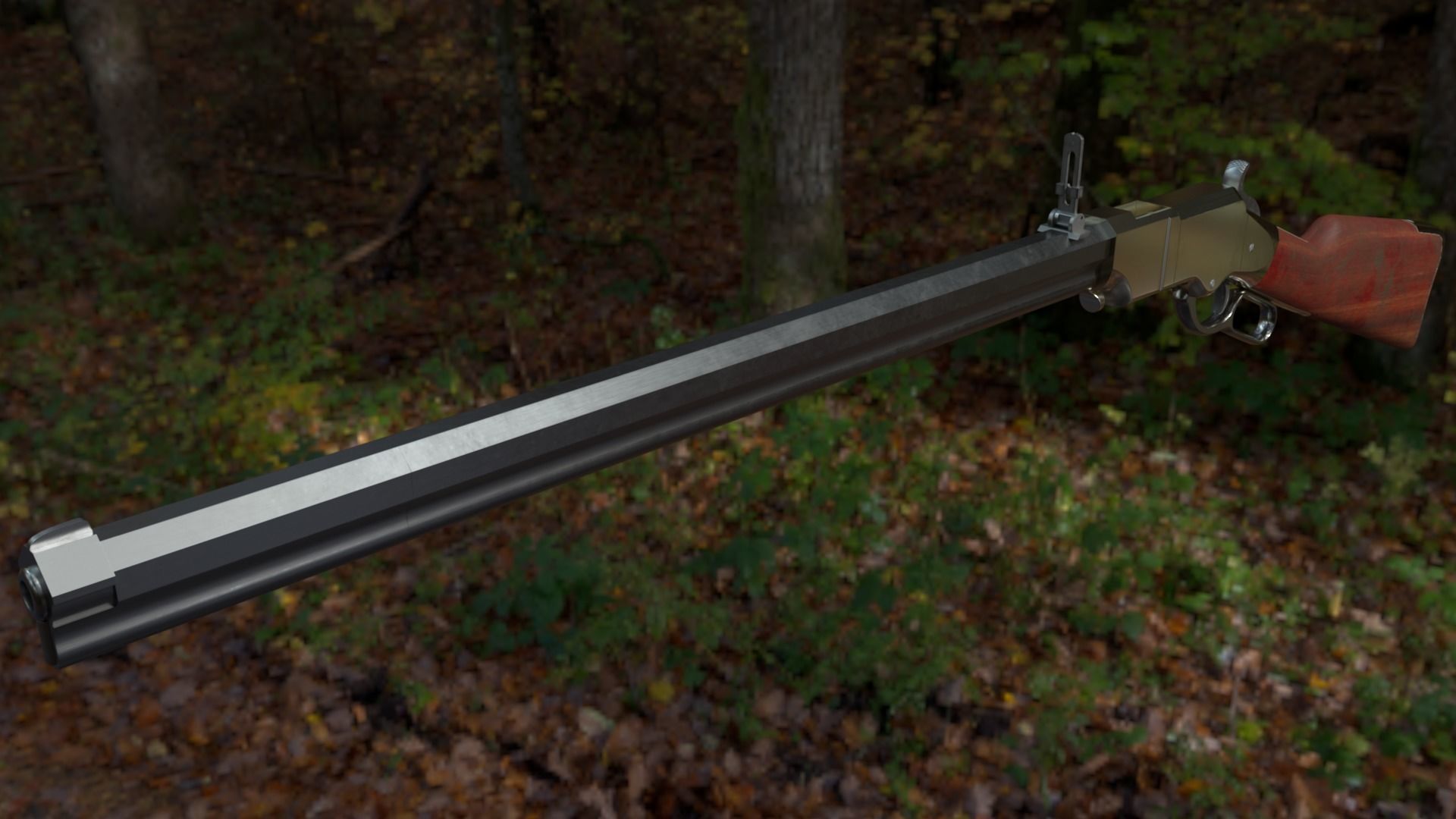 Henry Rifle 1860 Low-poly 3D model_25