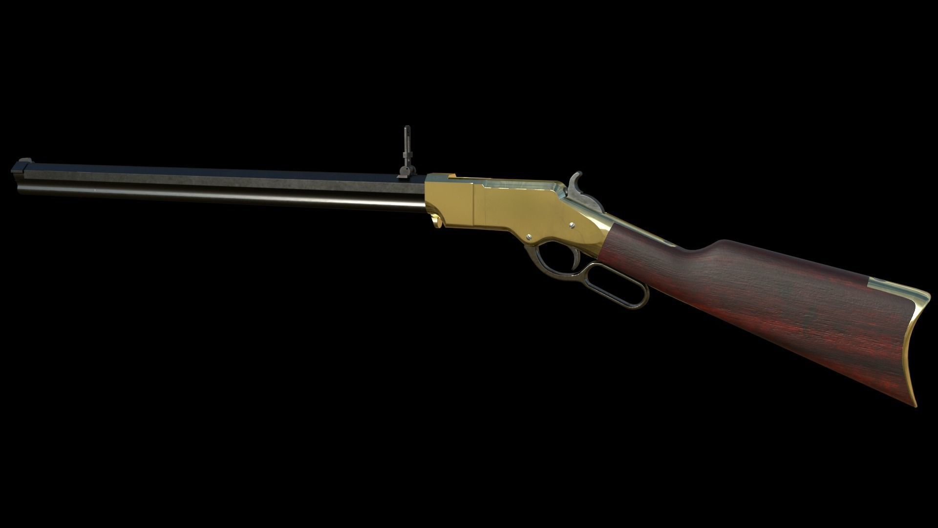 Henry Rifle 1860 Low-poly 3D model_2