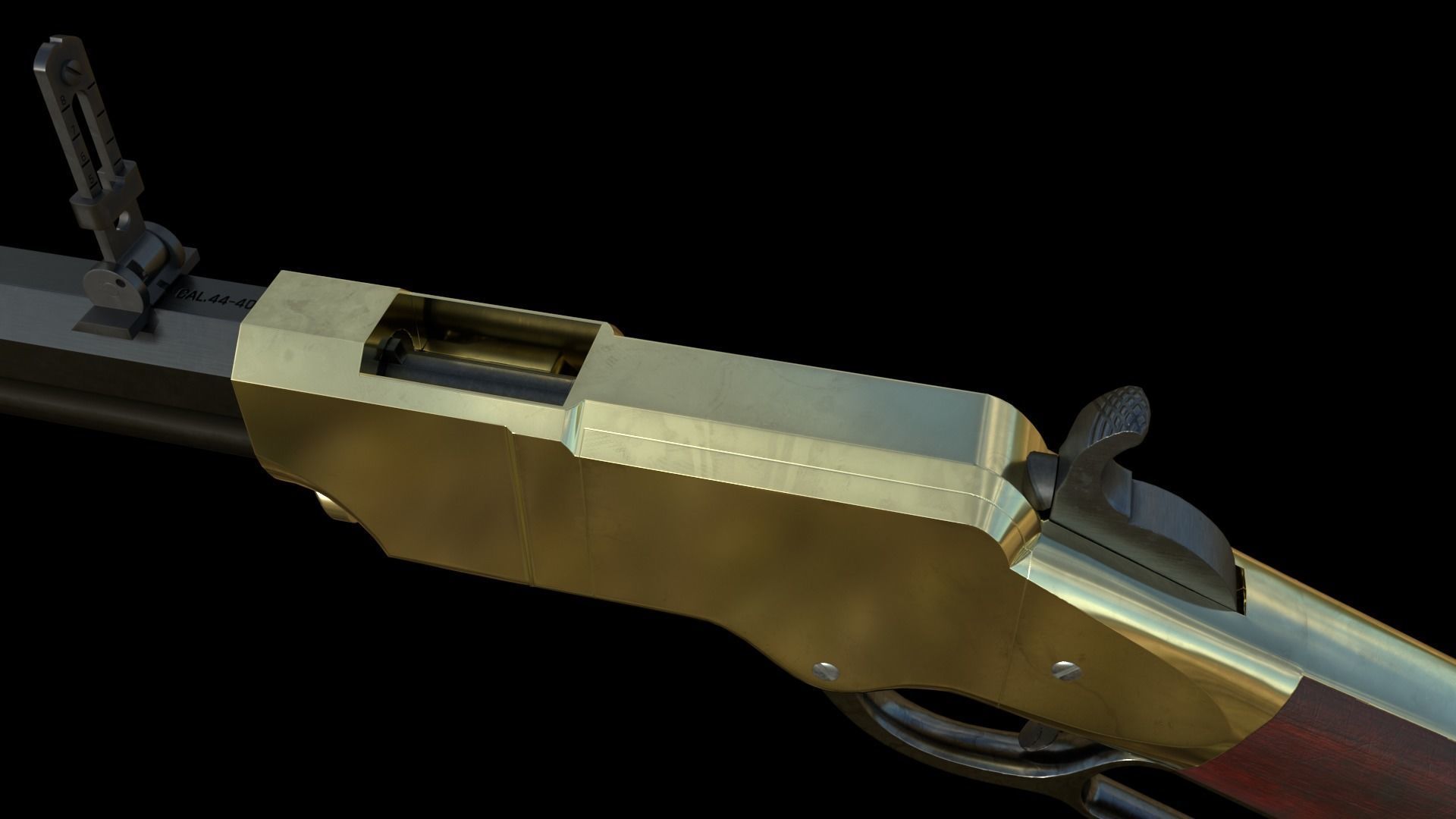 Henry Rifle 1860 Low-poly 3D model_4