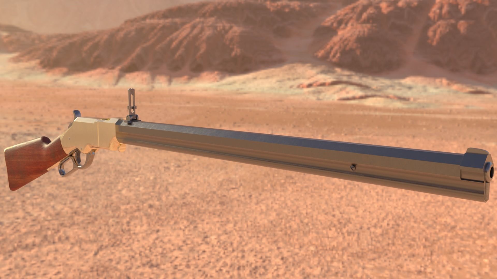 Henry Rifle 1860 Low-poly 3D model_22