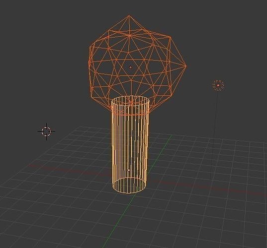 low poly tree sphere Free low-poly 3D model