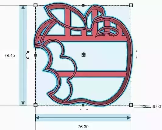 Bitten Apple Cooki Cutter 3D print model