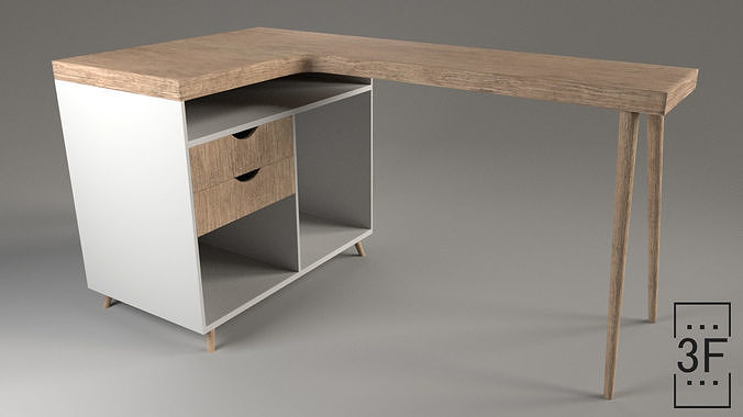 Modern Desk Low-poly 3D model