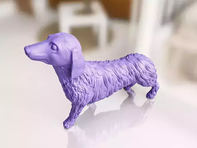 Long Hair Dachshund  3D print model
