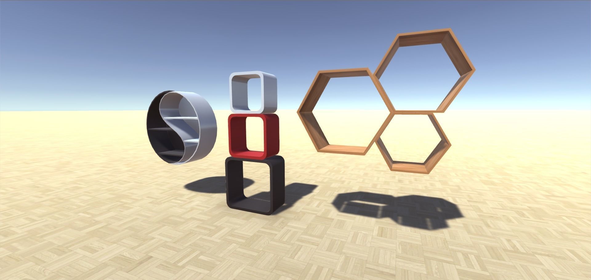 Shelf and Shelving Collection Low-poly 3D model_6