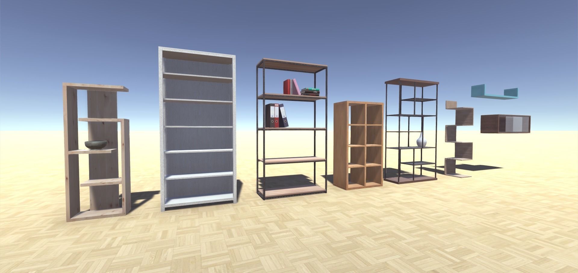 Shelf and Shelving Collection Low-poly 3D model_2