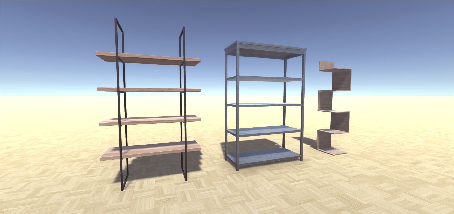 Shelf and Shelving Collection Low-poly 3D model_7