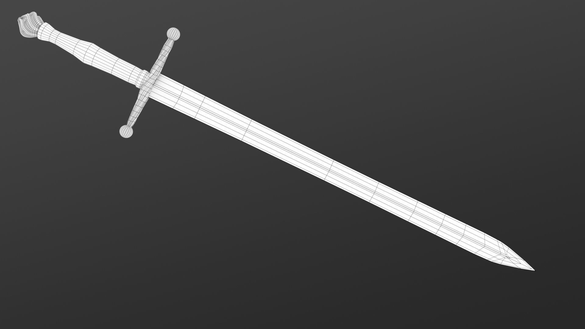 Realistic Medieval Sword Free low-poly 3D model_1