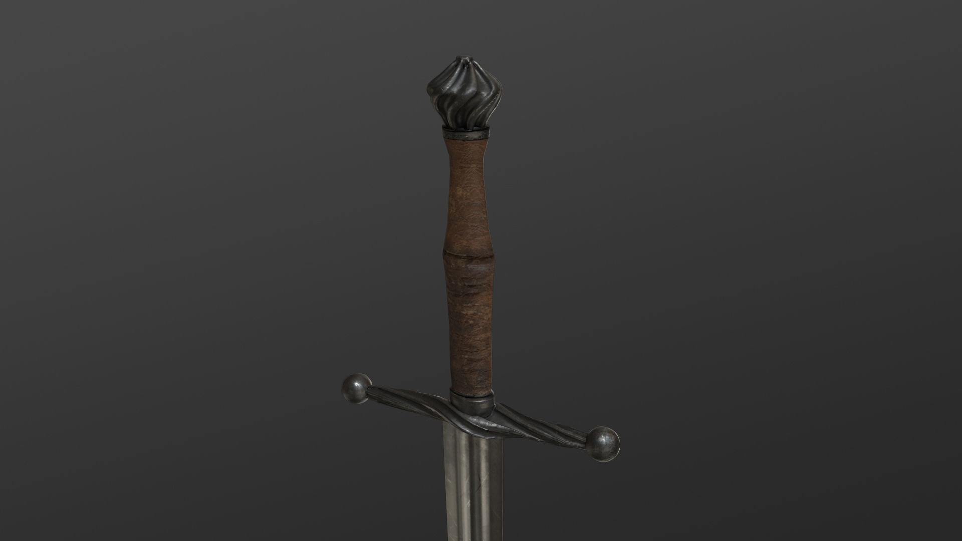 Realistic Medieval Sword Free low-poly 3D model_3