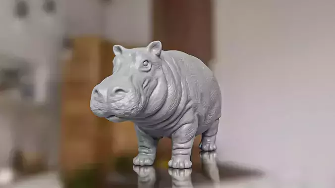 Realistic Hippo Toy 3D print model