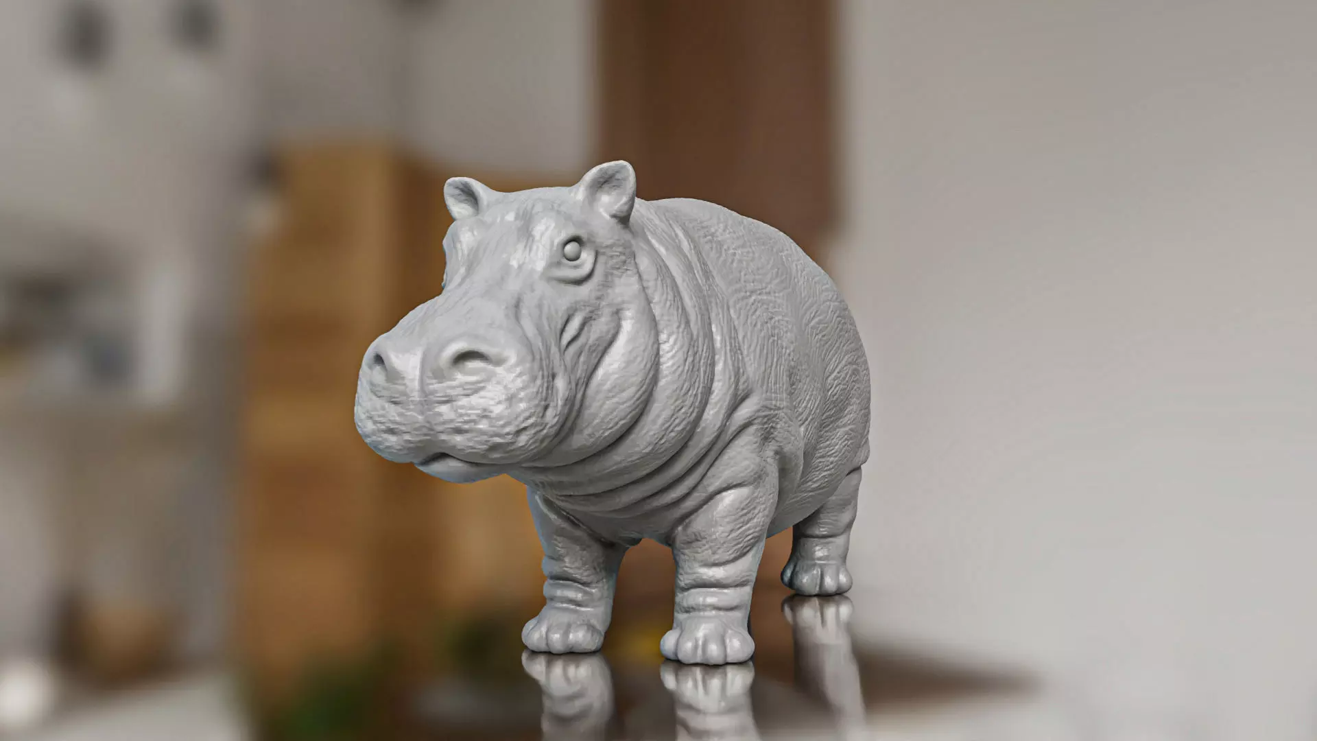 Realistic Hippo Toy 3D print model_0