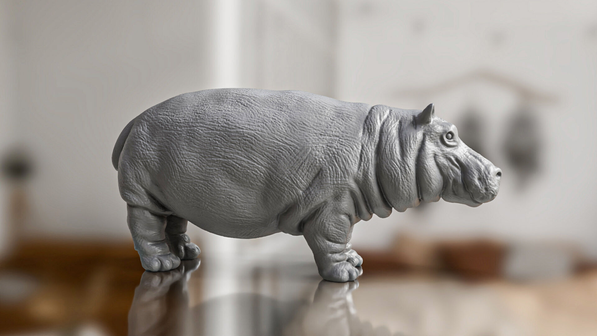 Realistic Hippo Toy 3D print model_2