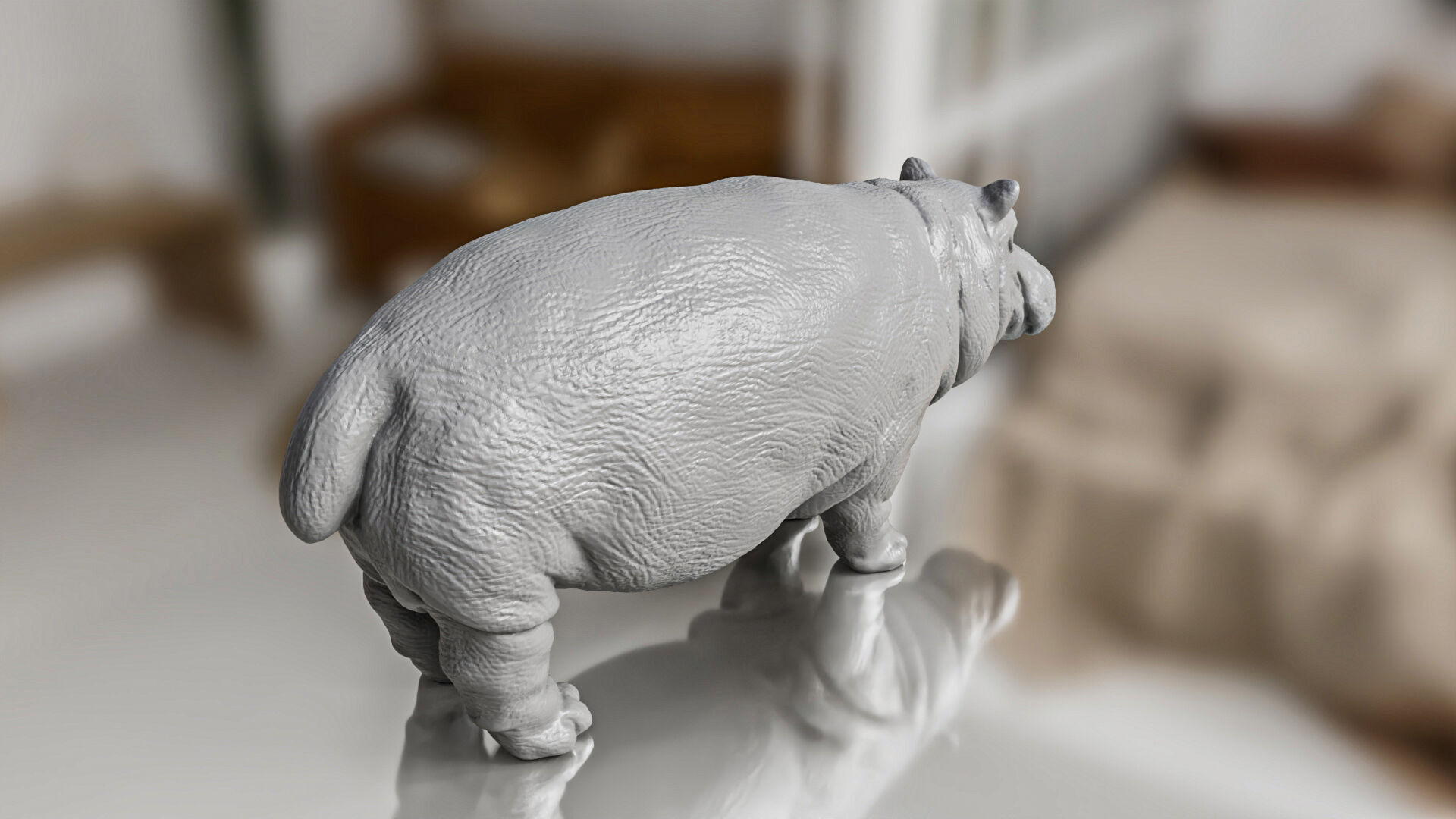 Realistic Hippo Toy 3D print model_3