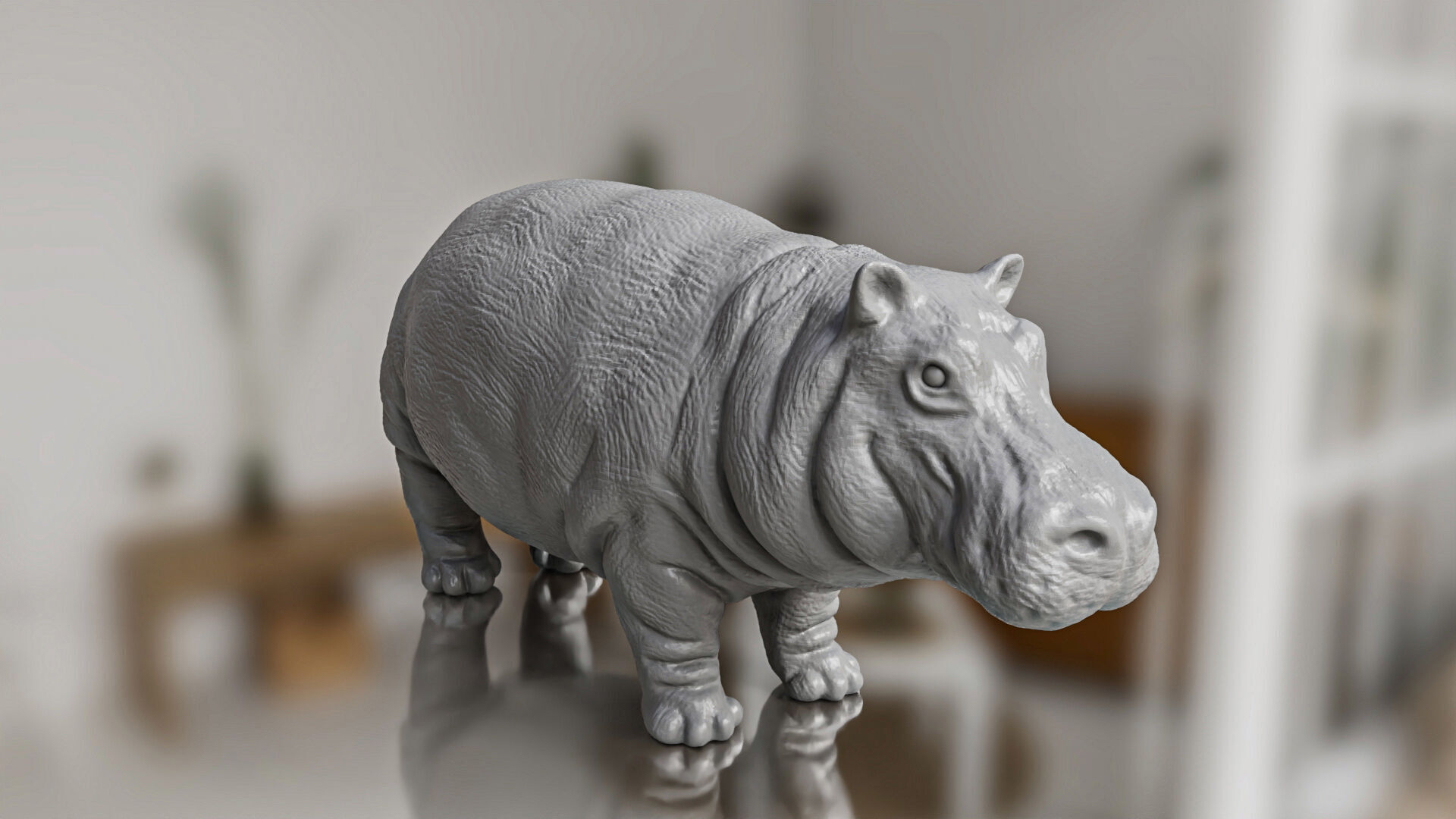 Realistic Hippo Toy 3D print model_1