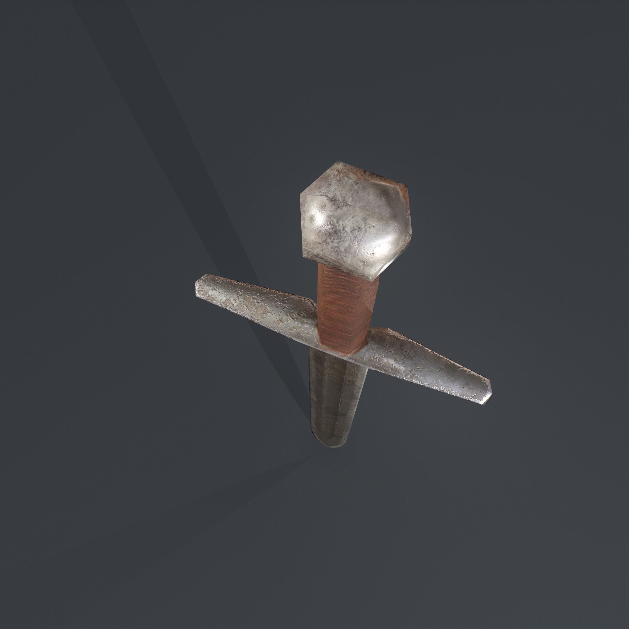 Worn Sword Free low-poly 3D model_11