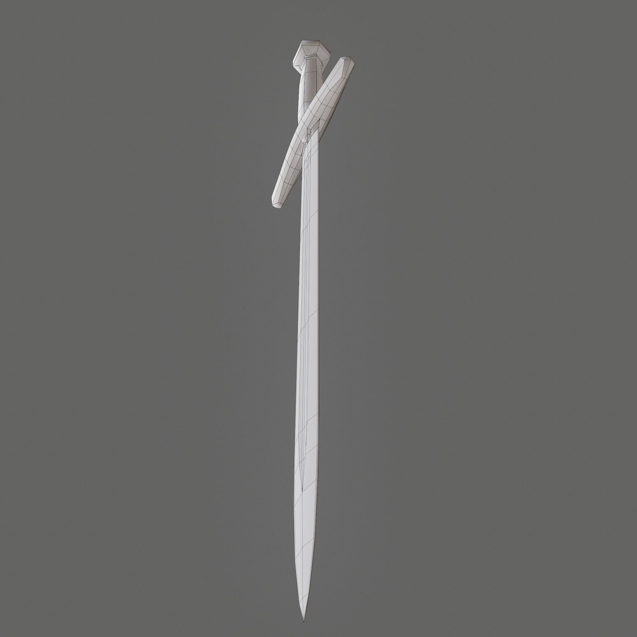 Worn Sword Free low-poly 3D model_37