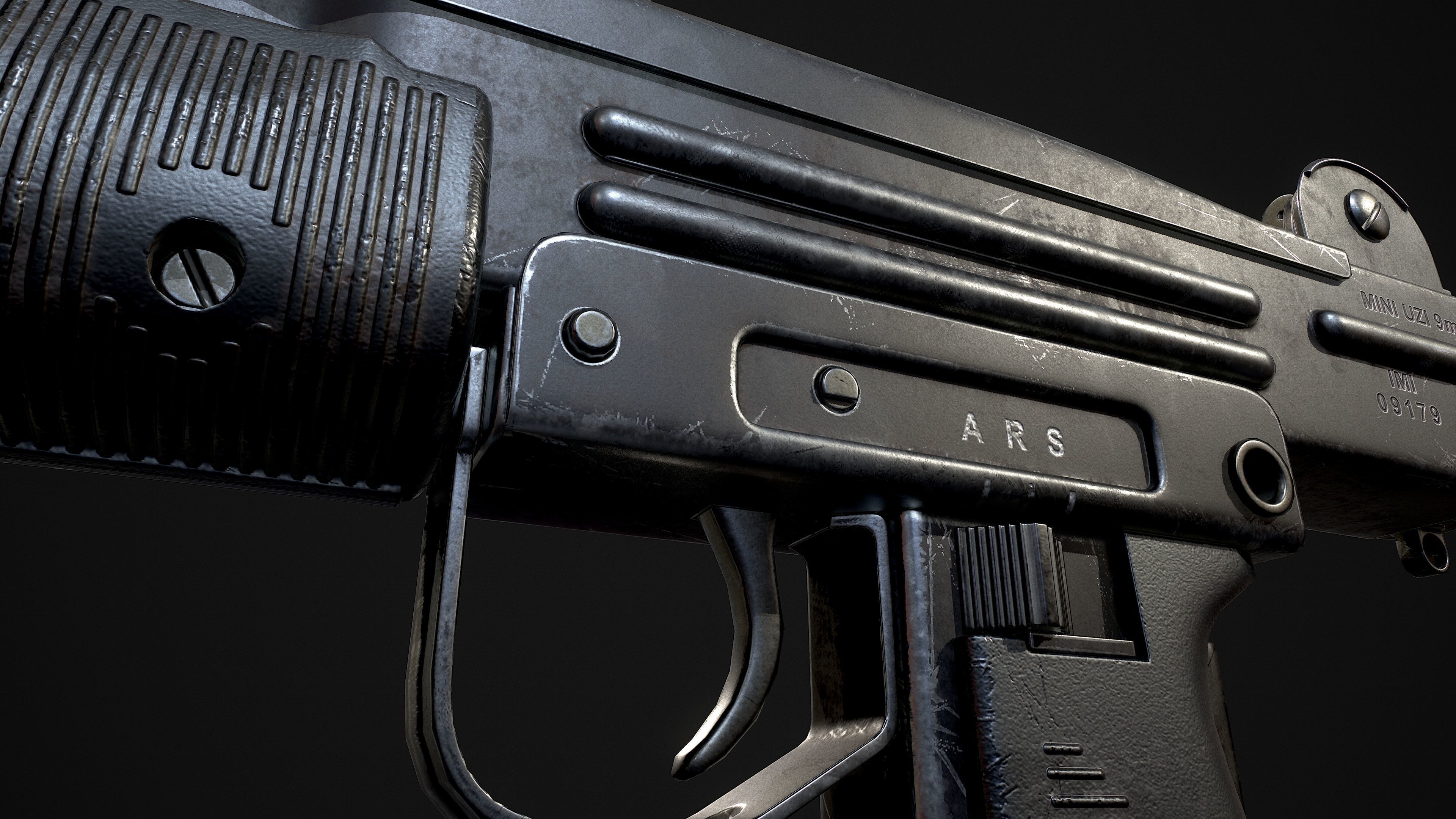 Mini UZI Low-poly 3D model_18