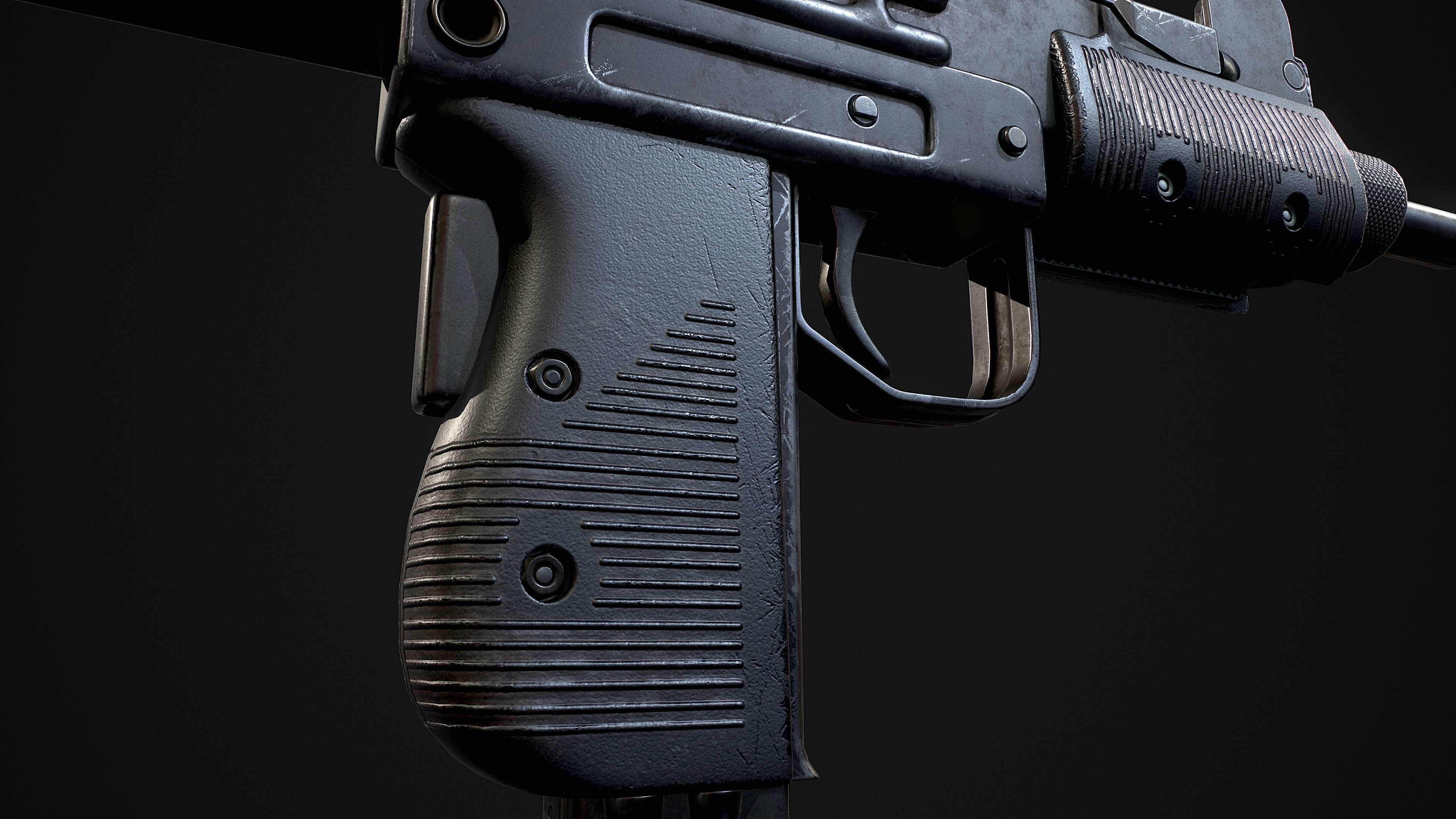 Mini UZI Low-poly 3D model_17