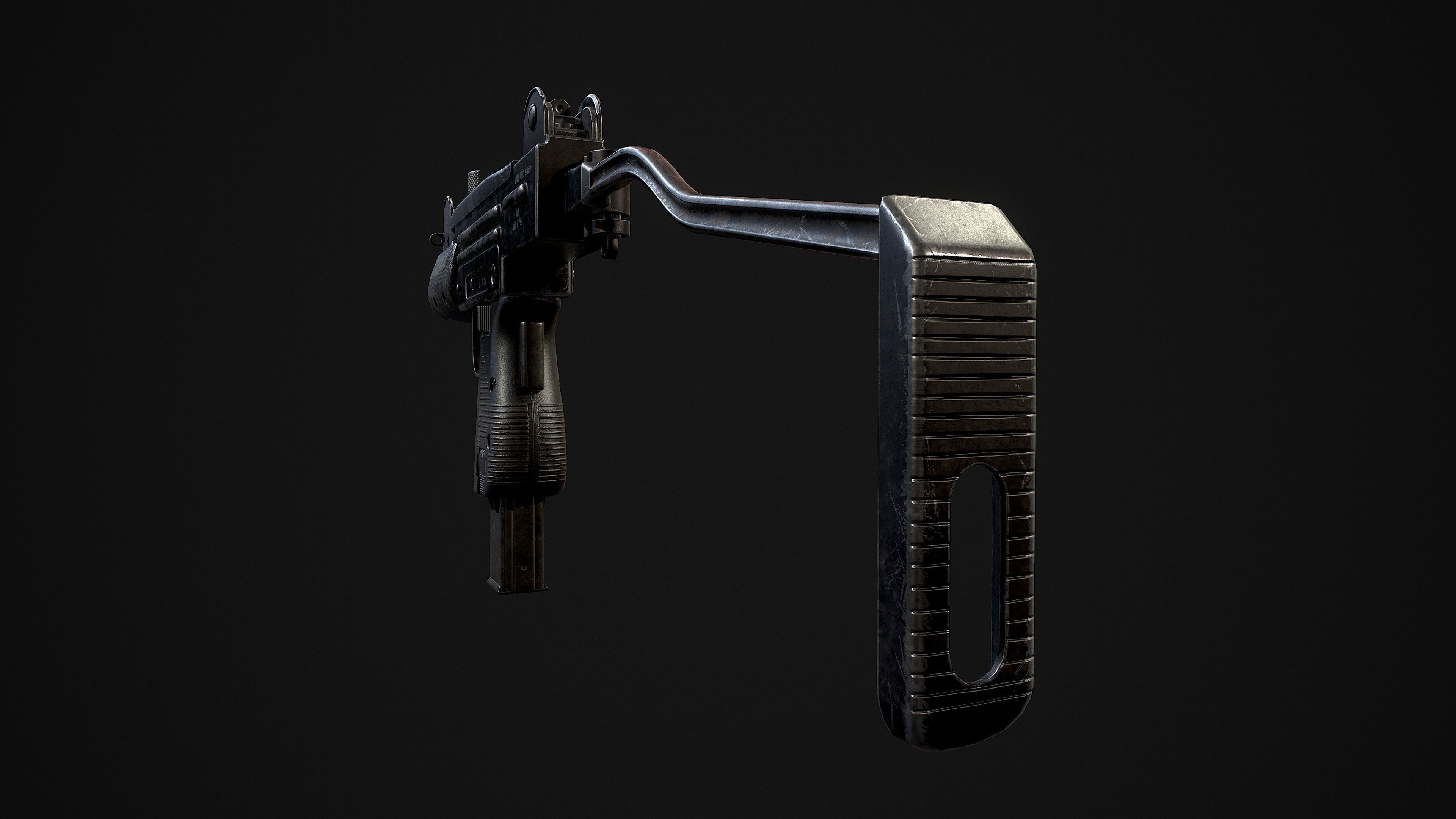 Mini UZI Low-poly 3D model_13