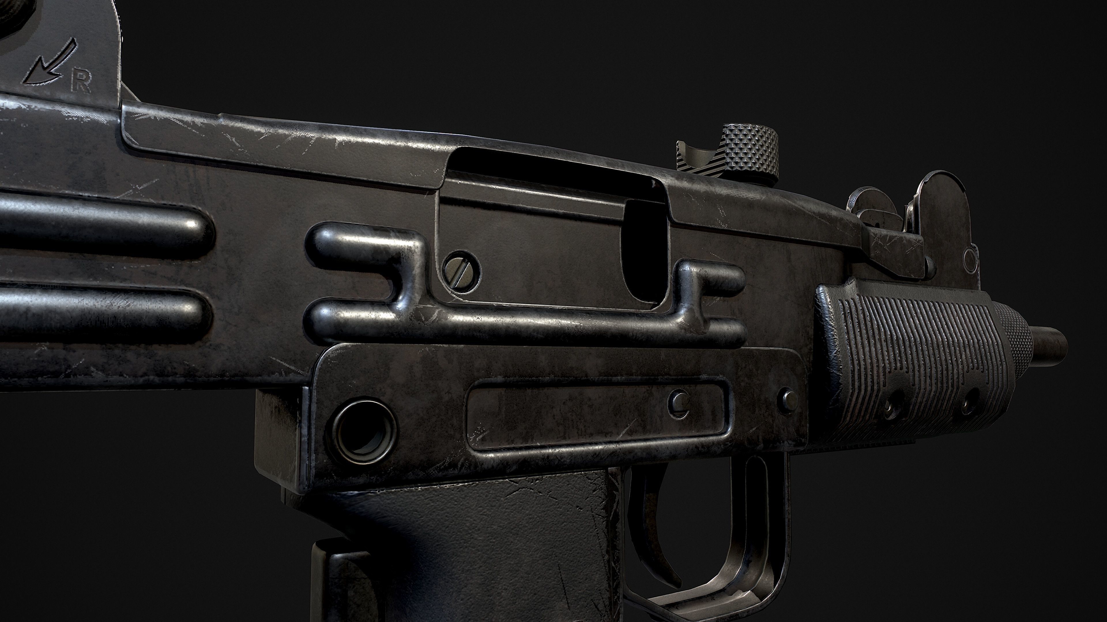Mini UZI Low-poly 3D model_20