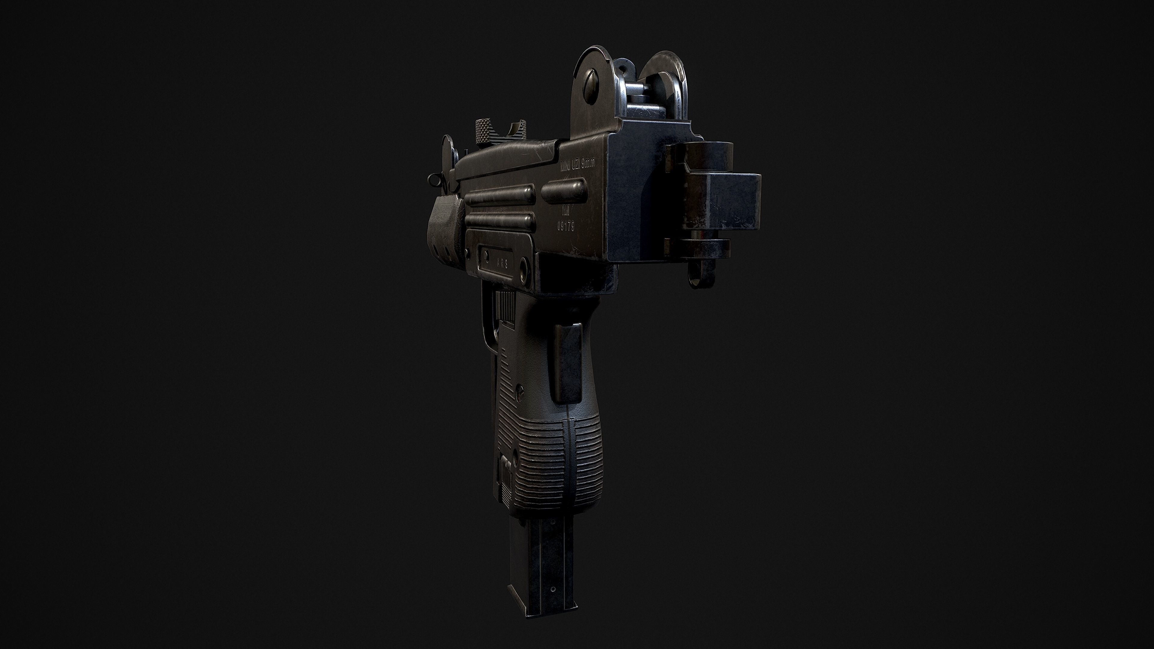 Mini UZI Low-poly 3D model_3