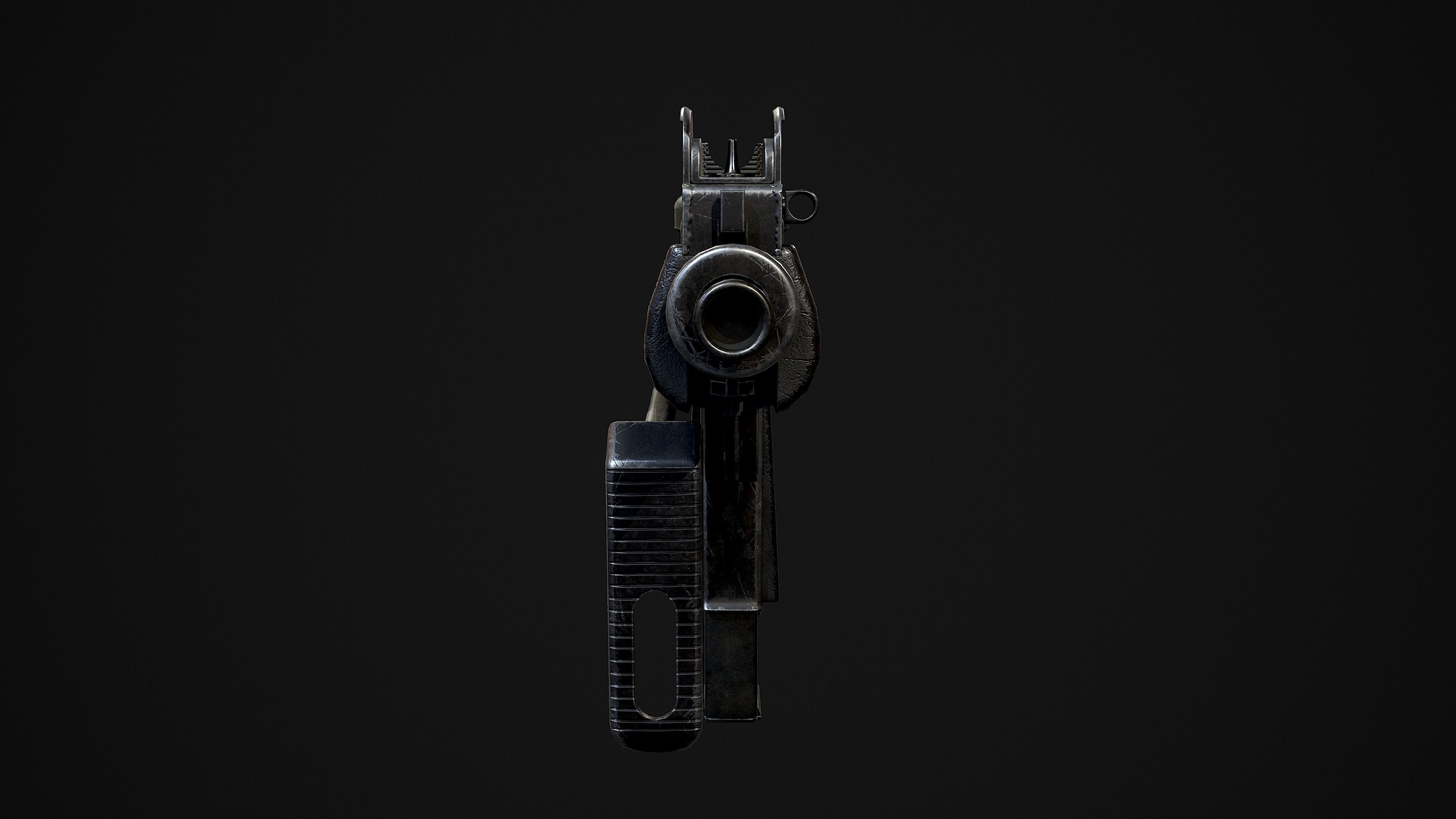 Mini UZI Low-poly 3D model_7
