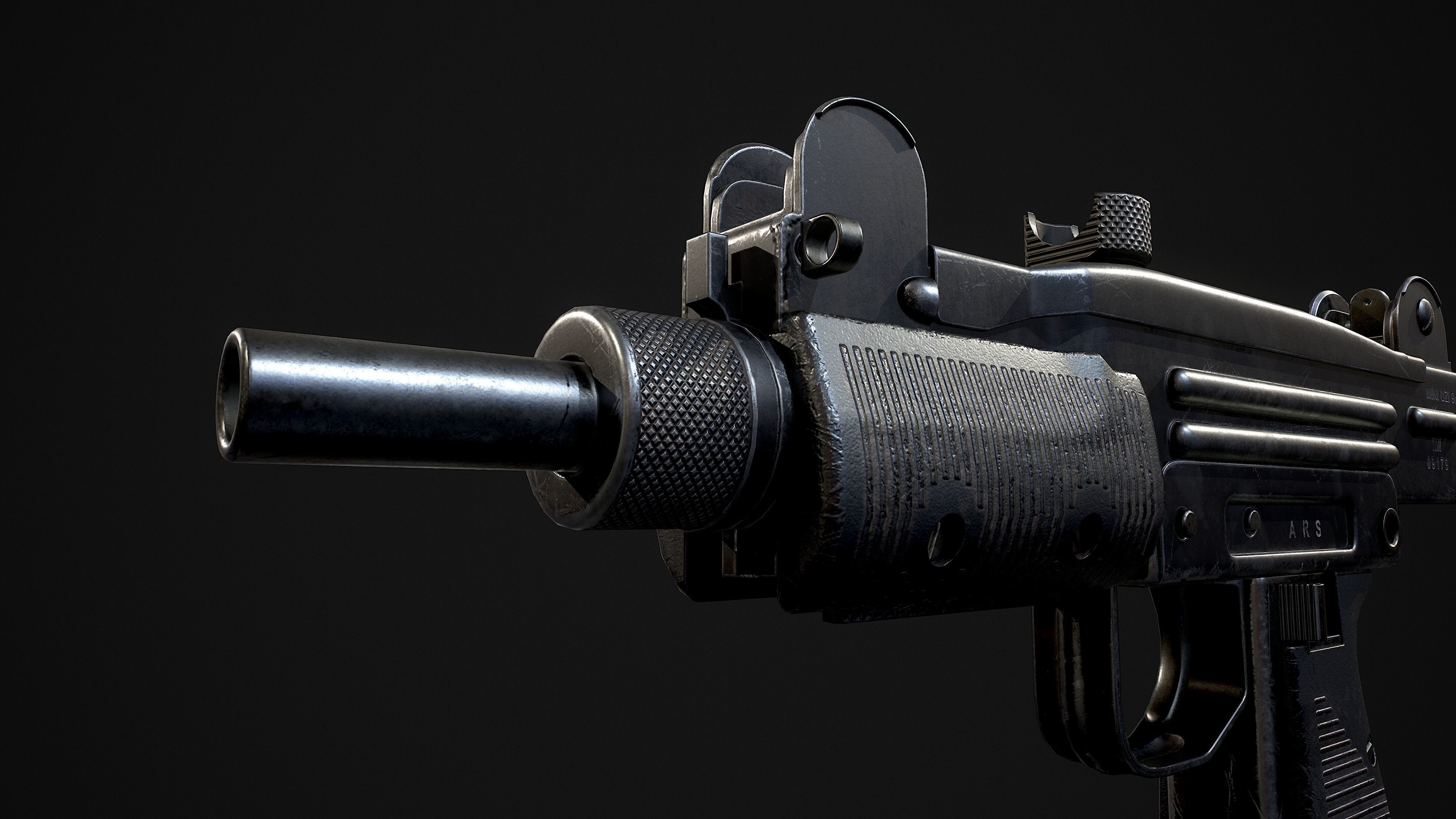 Mini UZI Low-poly 3D model_25