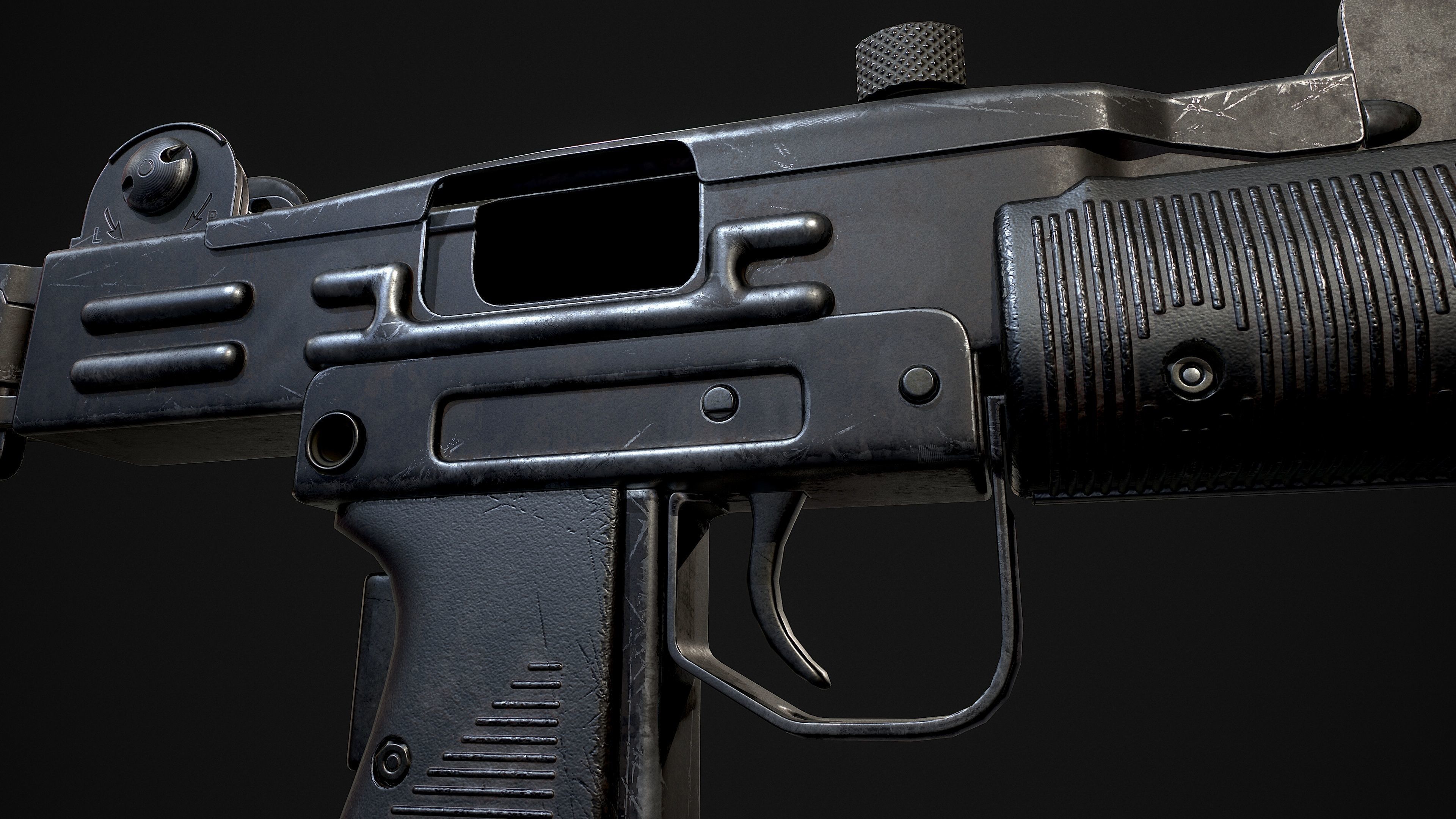 Mini UZI Low-poly 3D model_19