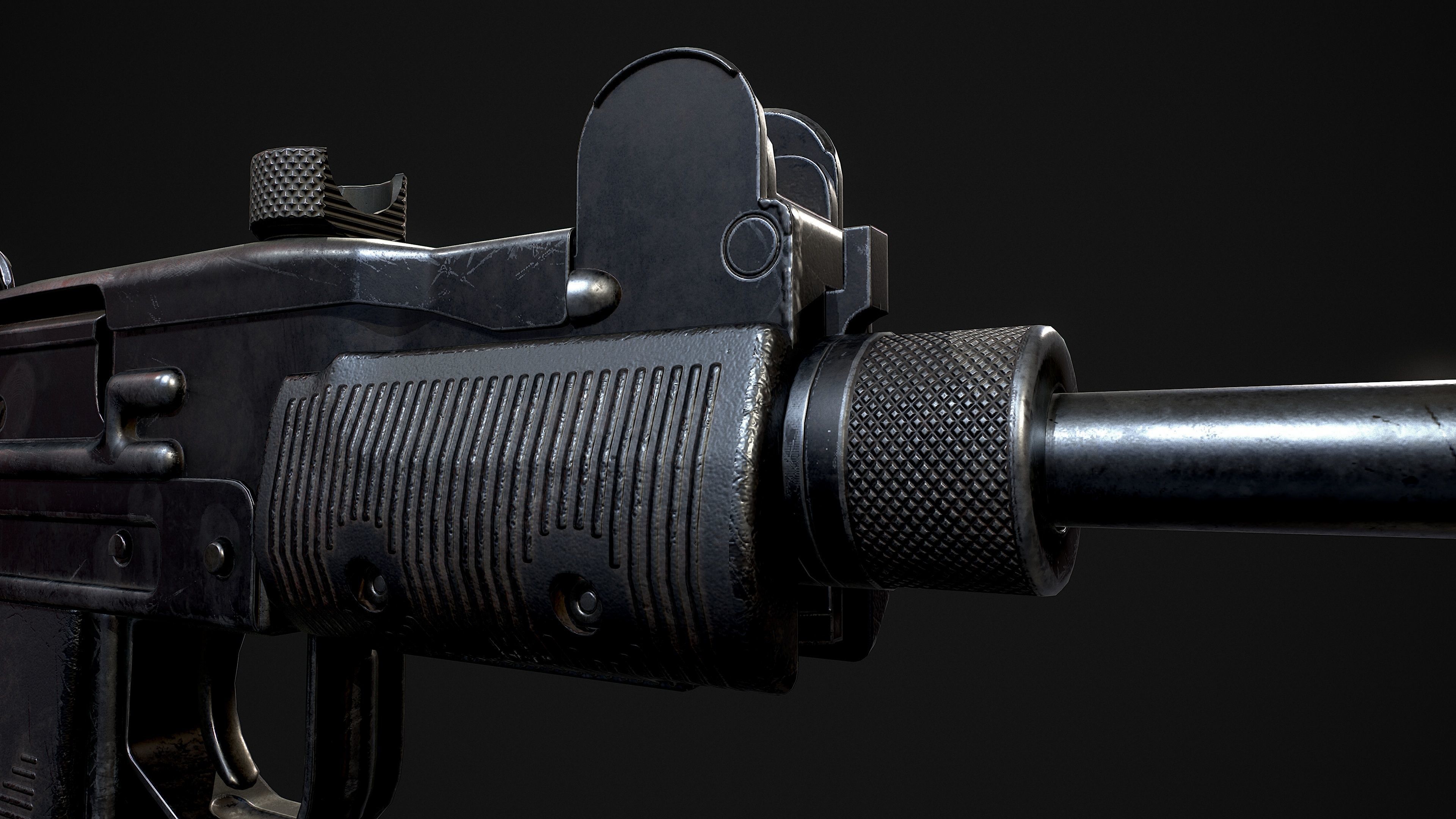 Mini UZI Low-poly 3D model_23