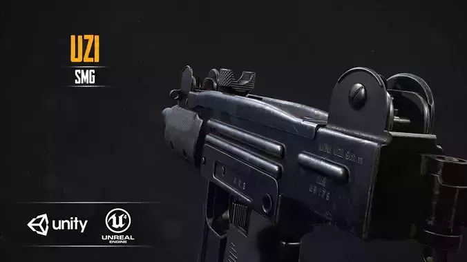 Mini UZI Low-poly 3D model