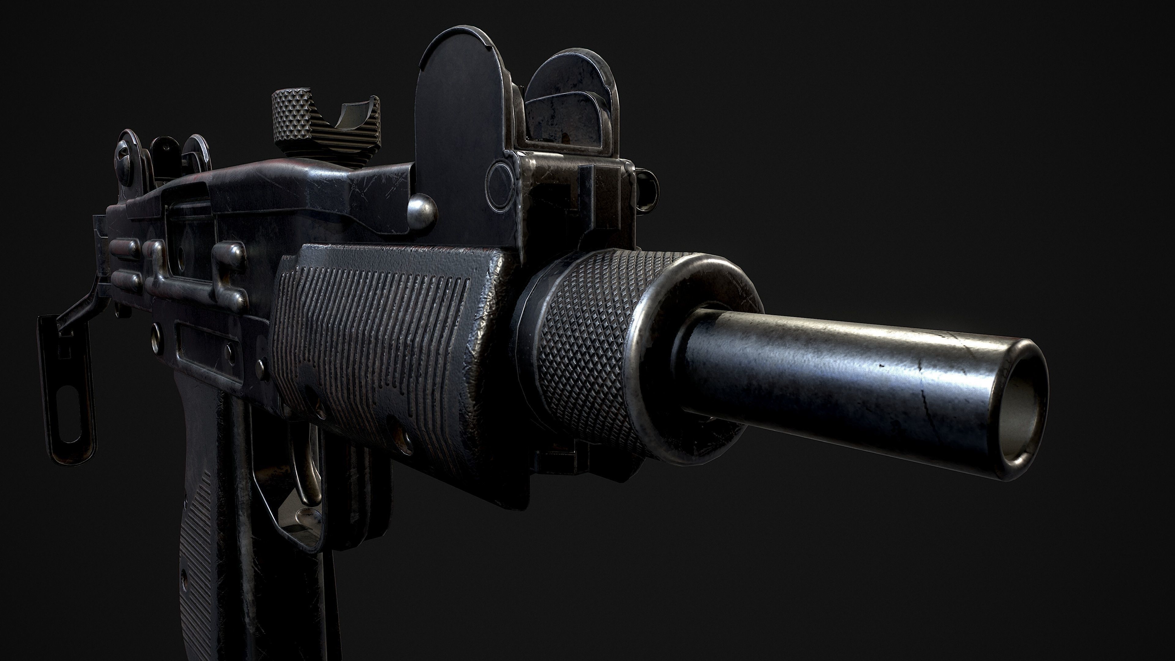 Mini UZI Low-poly 3D model_24