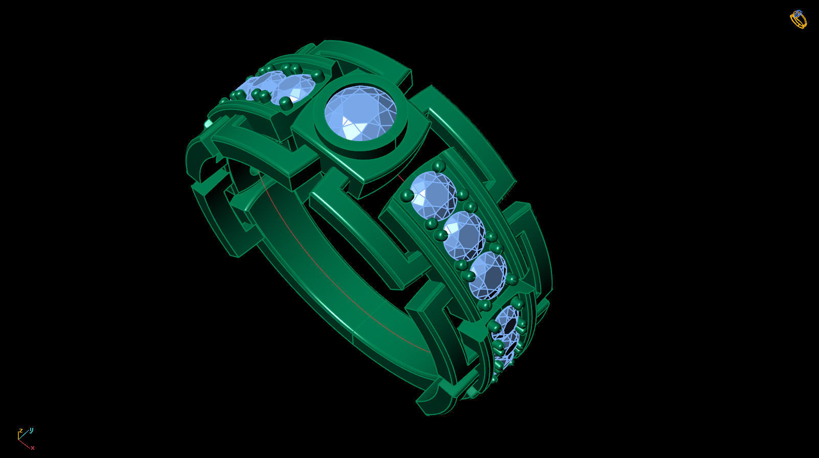 Ring R 0016 3D print model_12