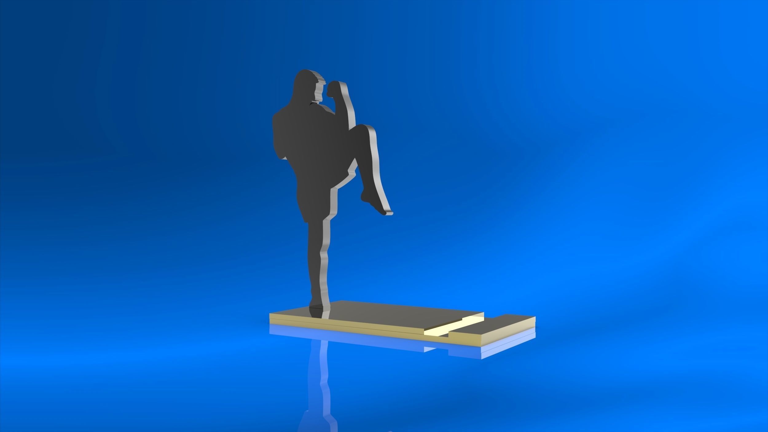 Phone stand Fighter 3D model_6