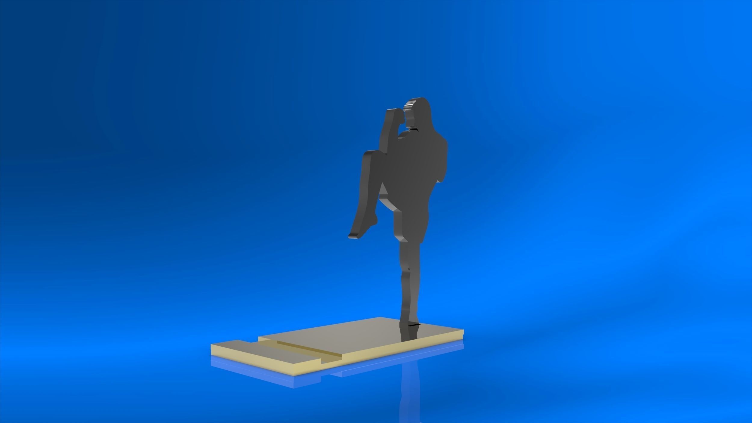 Phone stand Fighter 3D model_4